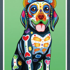 Day of the Dead Dog Beagle Art Print - 