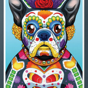 Day of the Dead Dog Boston Terrier Art Print - 