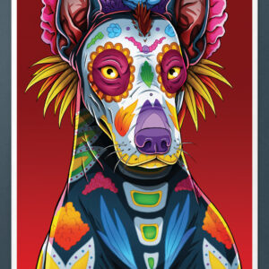 Day of the Dead Dog Xoloitzcuintle Art Print - 