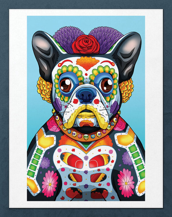 Day of the Dead Dog Boston Terrier Art Print - 