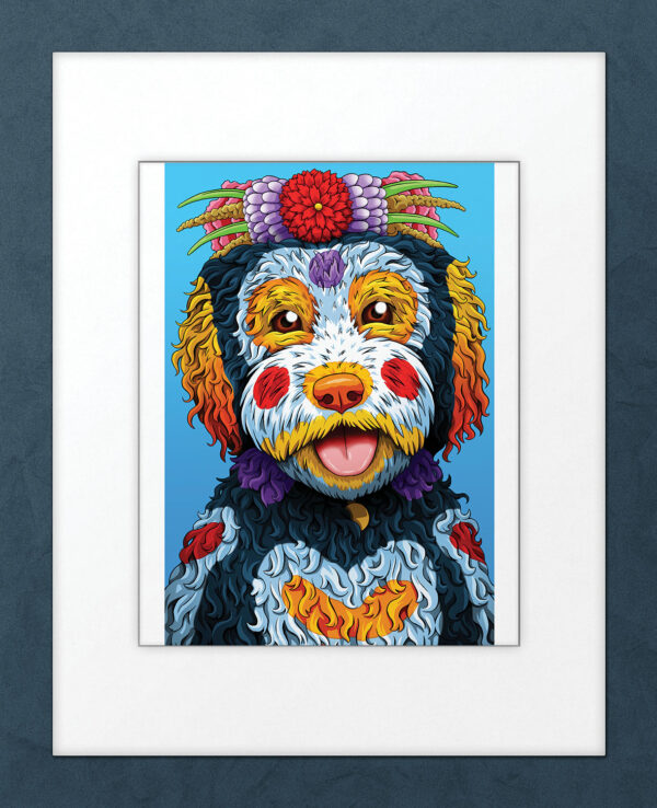 Day of the Dead Dog Labradoodle Art Print - 