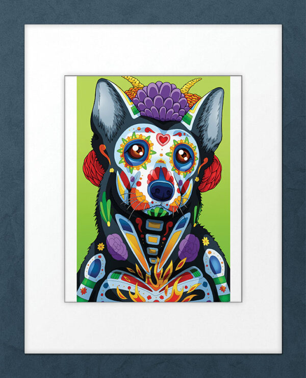 Day of the Dead Dog German Shepherd Art Print - 