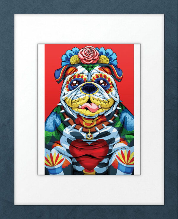 Day of the Dead Dog English Bulldog Art Print - 