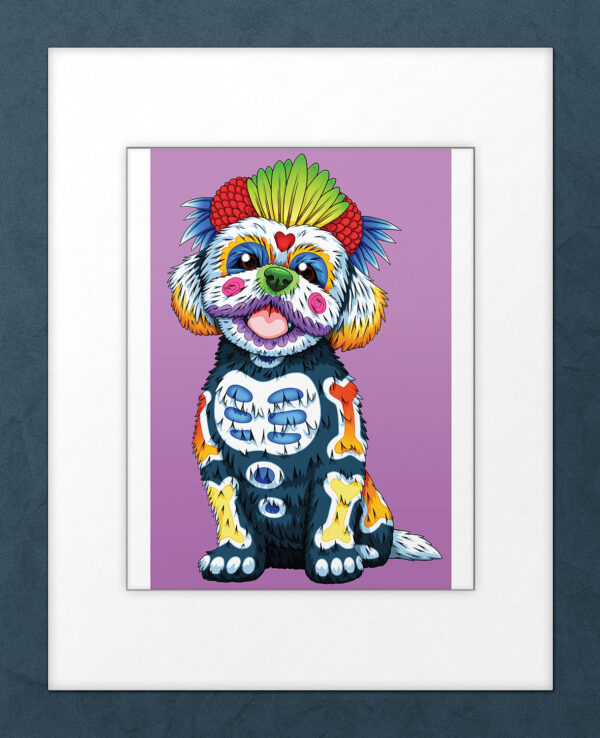 Day of the Dead Dog Shih Tzu Art Print - 
