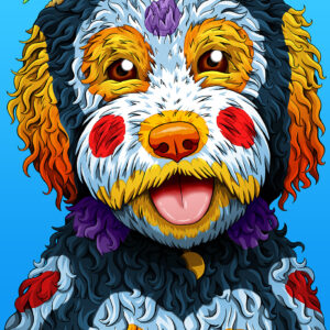 Day of the Dead Dog Labradoodle Art Print - 