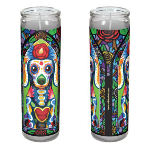 Day of the Dead Dog Dachshund Candle - "Diego"