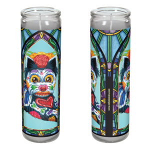 Day of the Dead Dog Yorkshire Terrier Candle - “Filipo”