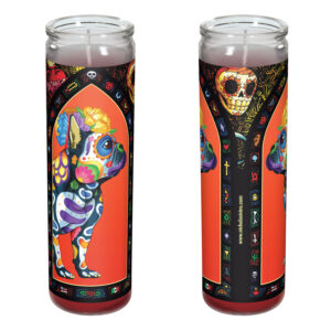 Day of the Dead Dog French Bulldog Candle - "Gustavo"
