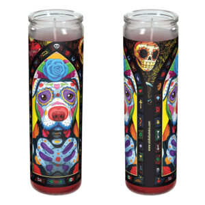 Day of the Dead Dog Sad Pitbull Candle - "Juanito"