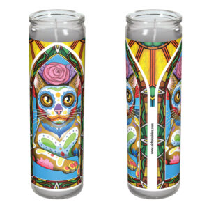 Day of the Dead Abyssinian Cat Candle - "Leo"