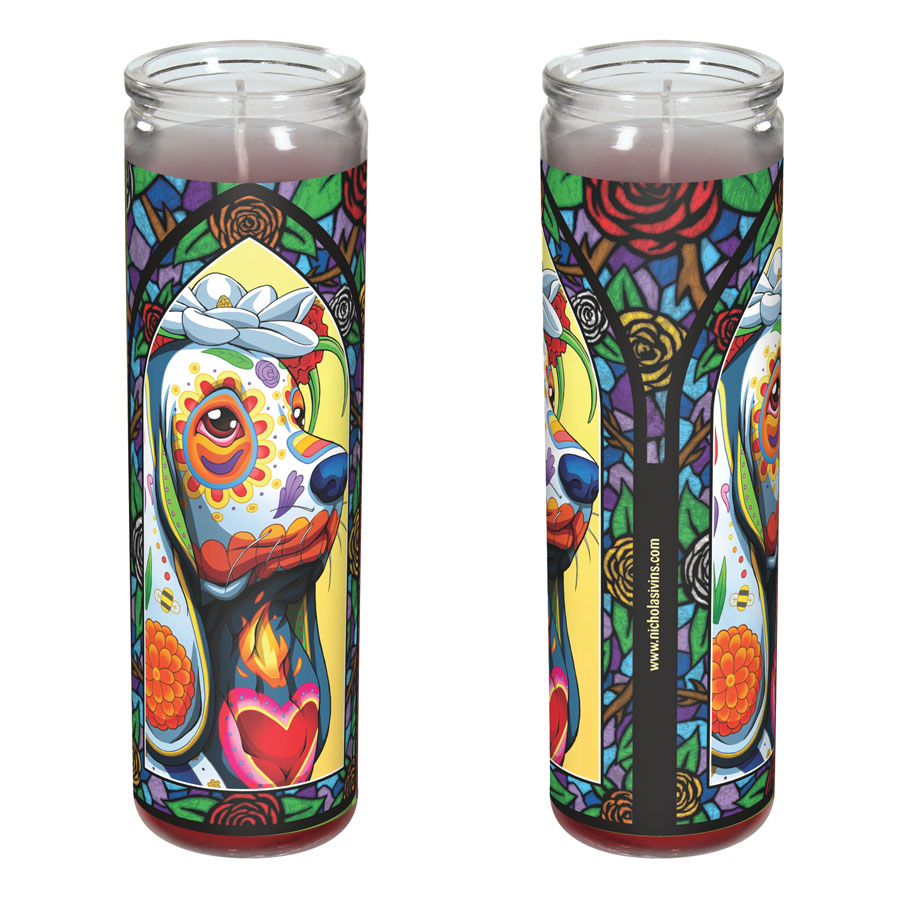 Day of the Dead Dog Basset Hound Candle "Maravilla" Nicholas Ivins