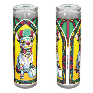 Day of the Dead Dog San Diego Baseball Chihuahua Candle - "Nando"