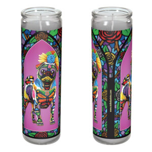 Day of the Dead Dog Pug Candle - "Sonia"