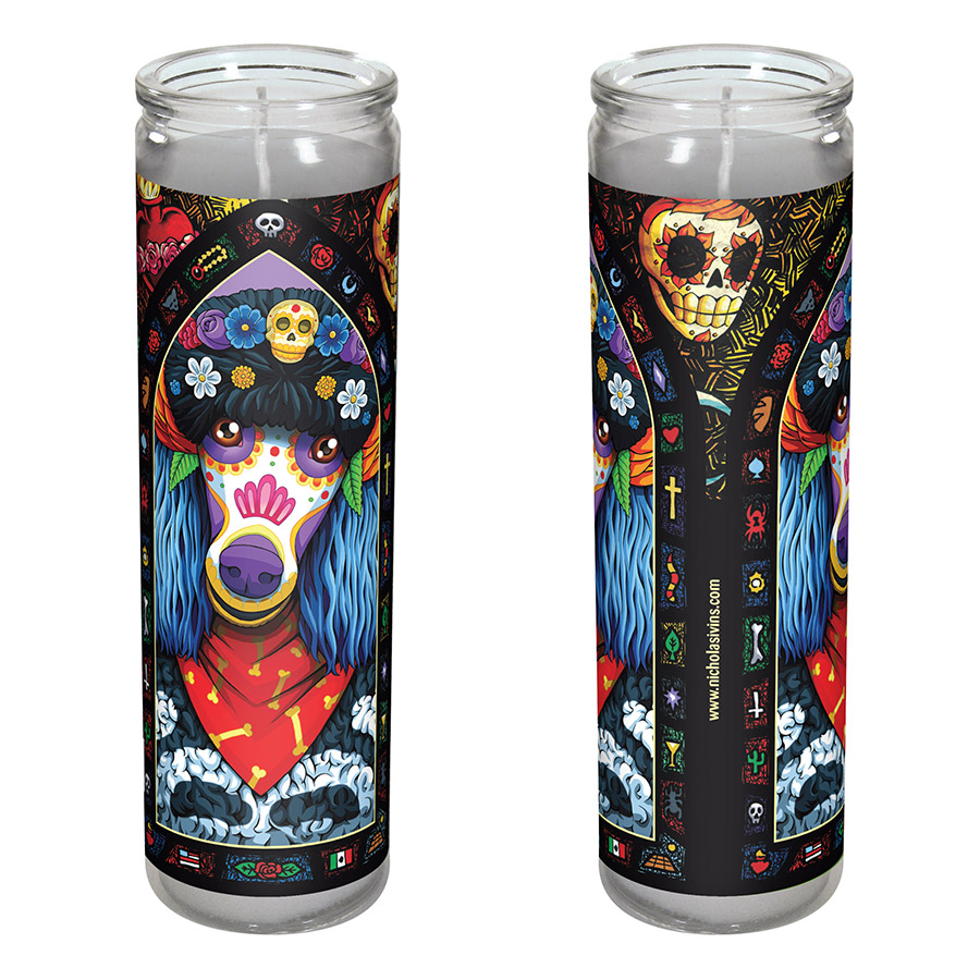 Day of the Dead Dog Poodle Candle "Francés" Nicholas Ivins