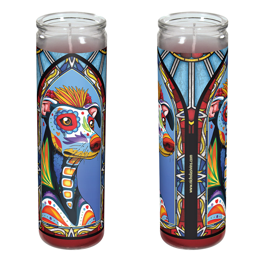 Day of the Dead Dog Greyhound Candle "Maratón" Nicholas Ivins