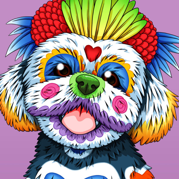 Day of the Dead Dog Shih Tzu Art Print - 