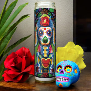 Day of the Dead Dog Dachshund Candle - "Diego"