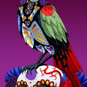 Day of the Dead Crow Art Print - “Edgar”