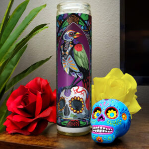Day of the Dead Crow Candle - “Edgar”