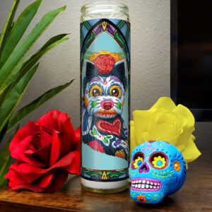 Day of the Dead Dog Yorkshire Terrier Candle - “Filipo”