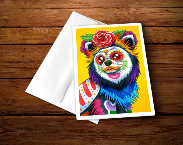Day of the Dead Dog Long Hair Chihuahua Art Print - 