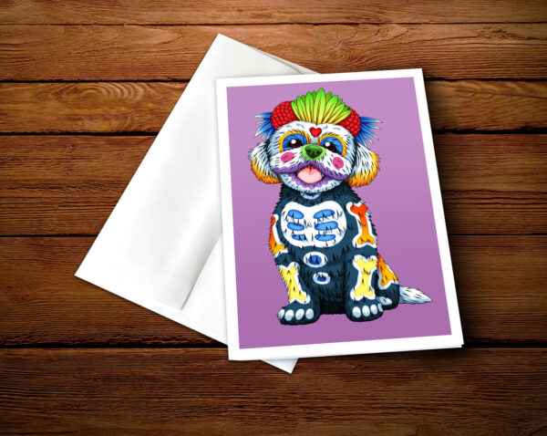 Day of the Dead Dog Shih Tzu Art Print - 