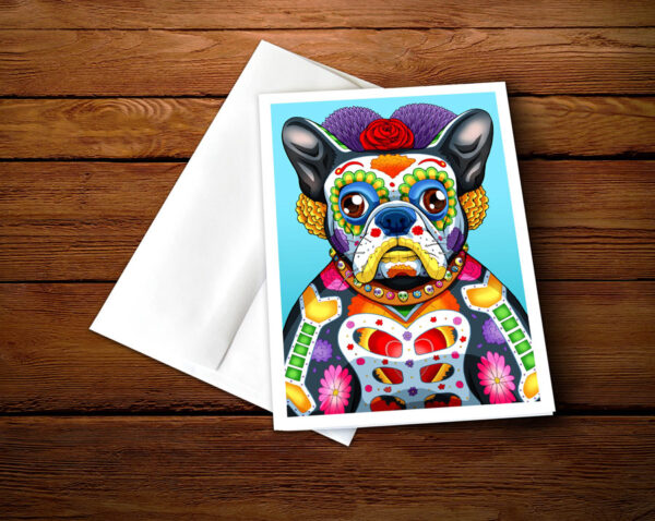 Day of the Dead Dog Boston Terrier Art Print - 