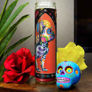 Day of the Dead Dog French Bulldog Candle - "Gustavo"