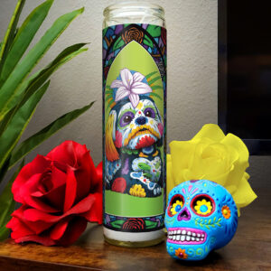 Day of the Dead Dog Shih Tzu Candle - "Isabella"