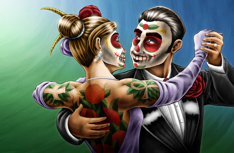 Marcos and Luna Day of the Dead art