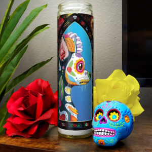 Day of the Dead Dog Chihuahua Candle - "Martino"