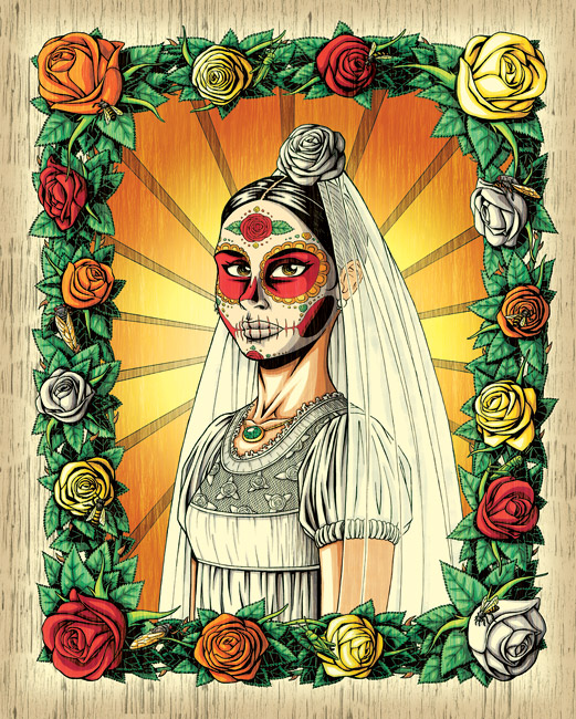 day of the dead bride art print
