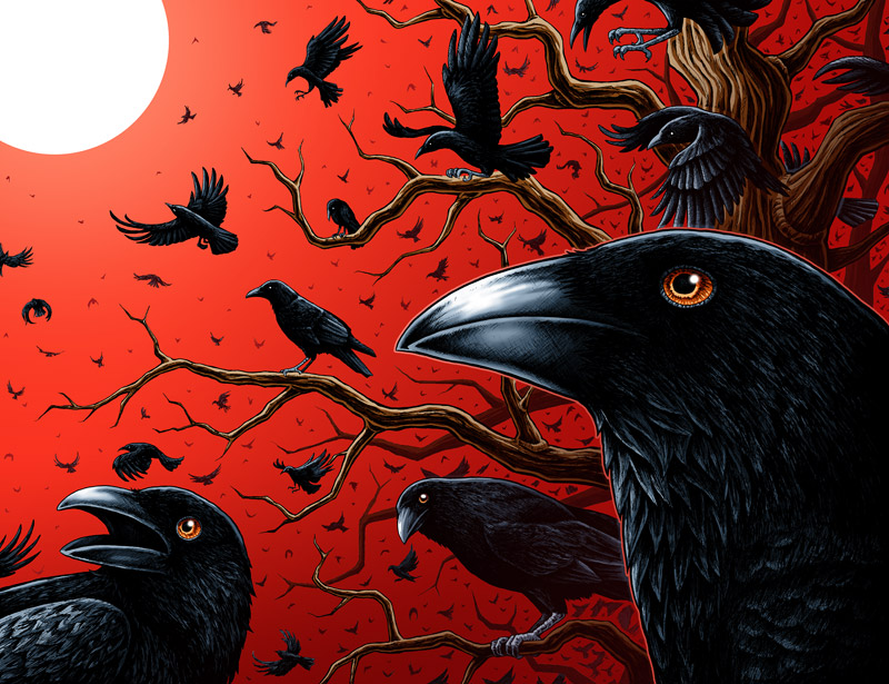 Murder of crows art print