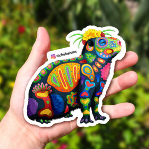 Day of the Dead Capybara Sticker - “Rio”