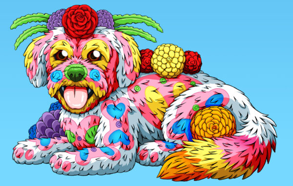 Day of the Dead Dog Maltese Art Print - 