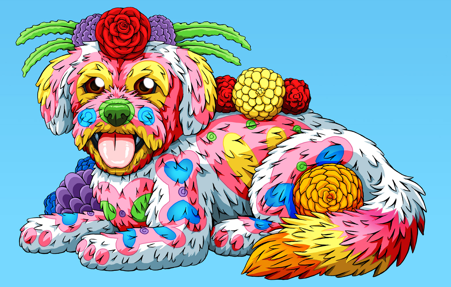Day of the Dead Dog Maltese Art Print - 