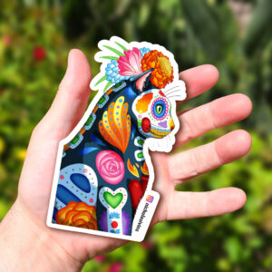 Day of the Dead Cat Profile Sticker - "Sombra"