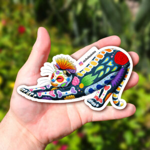 Day of the Dead Stretchy Cat Sticker - "Sueño"