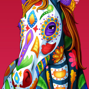Day of the Dead Horse Art Print - “Tornado”